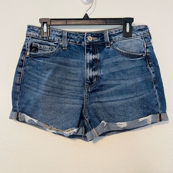 KanCan High Rise Roll Cuff Denim Shorts Size 7/27 Style KC9236NM - Picture 1 of 9
